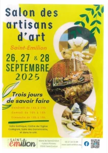 Salon des artisans d'art -Saint-Emilion 26,27 and 28 SEPTEMBRE 2025