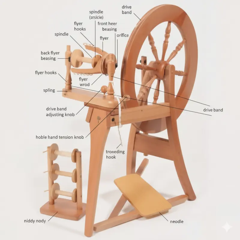 Spinning wheel technique and yarn production